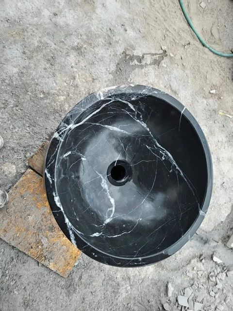 White Marble Table Top Wash Basin Shape Round Color White Material Marble Size 30 Inch (Dia) Finishing Polished Design Type - Image 12