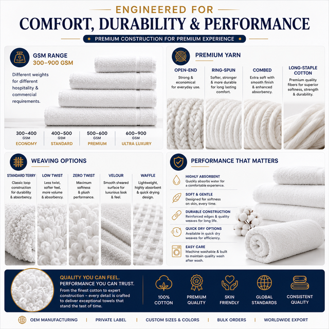 Wholesale Cotton Terry Bath Towels – Economy to Ultra-Luxury Grades | 300–900 GSM | Custom Sizes & Branding - Image 3