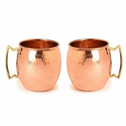 Glassware Hammered Copper Mug Shape Mug Color Copper Set Contents 1 Mug Drinkware Type Glassware Brand Gauransh - Image 1
