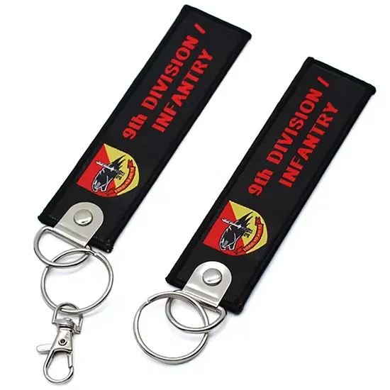 Custom Tag Anime Embroidery Key Chain Wrist Lanyard Car Keychain Woven Embroidered Marker Keychain - Image 4