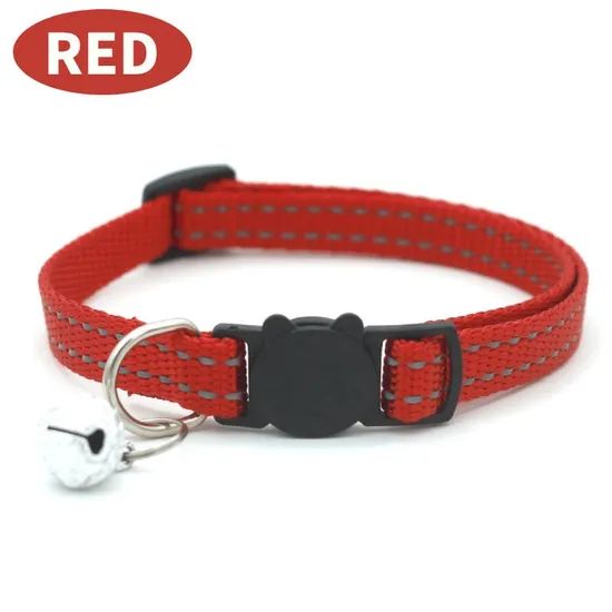 Custom Nylon Dog and Cat Collar Adjustable Reflective with Bell - Image 5