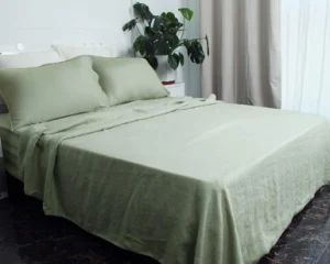 100% Pure Linen Sheets Breathable and Durable Anti-Tear Line Bed Sheets Machine Washable - Image 1