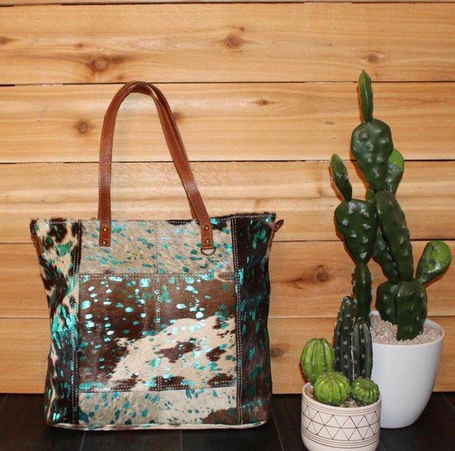Genuine Leather Embroidery Hand Bag - Image 4