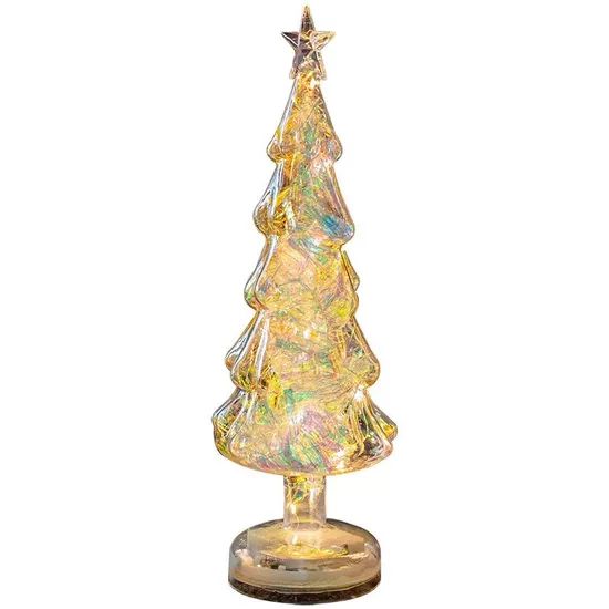 LED Lighted New Product Table Glass Christmas Tree Decorations for Home - Image 5
