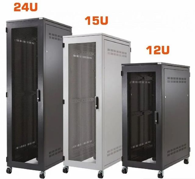 24U Mild Steel Server Racks Size 24U Color Black Capacity 24u Finish Polished Shape Rectangular Material Mild Steel Dimensions (H x W x D) 100x125x35mm - Image 1