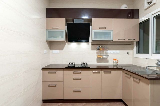 Modern Semi Modular Kitchen Services Finish Gloss Material Wooden Brand Magical Designs Kitchen Shape Straight Service Location Type - Image 2
