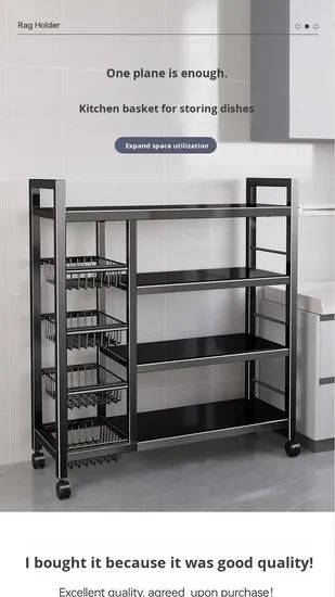 Versatile Rolling Storage Rack with Metal Vegetable Baskets Sets 1-3PCS Origin China Style Modern Trademark SY Material Metal - Image 6
