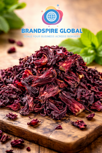 Premium Dried Hibiscus Flower Color Dark Red Features Organic Origin Worldwide Antioxidant Content Rich Texture Sifted Whole Flowers - Image 1