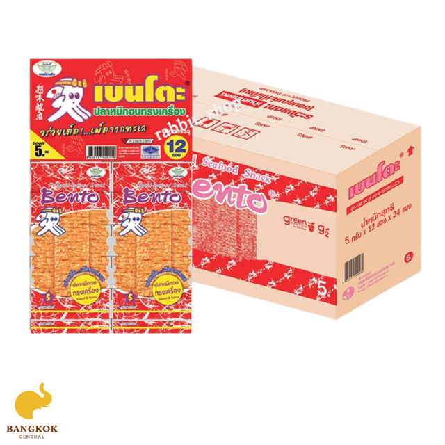 Bento Snack Squid Seafood Snack Baked squid with Thai chili paste Squid Crisp Bento Leisure Food Seafood Snack 18gx12sachets - Image 1