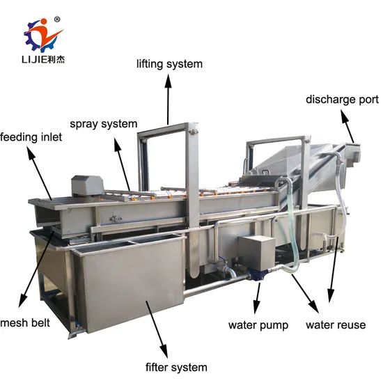 Fruit Vegetable Ozone Washing Cleaning Machine Line Name Washer Power 0.75KW Color Silver Trademark LIJIE Capacity - Image 6