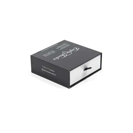 Wholesale Custom Logo Rigid Sliding out Drawer Box Fancy Gift Box for Jewelry Accessory Storage Retail Box with Ribbon - Image 1