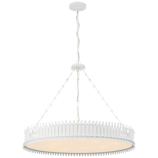 Large Round Hanging Lamp Low Ceilings Modern Glass Brass Chandelier Pendant Light - Image 6