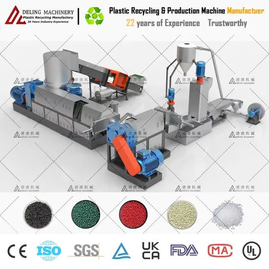 Deling Dependable Double Stage Single Screw Plastic Recycling Granulating Pelletizing Machine Extruder Pelletizer Granulator for Crushed Soft & Hard Materials - Image 4