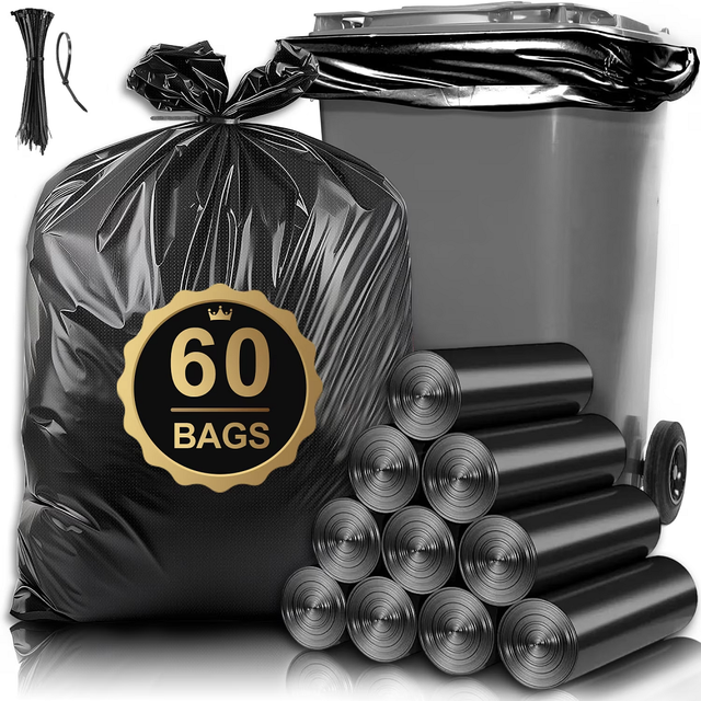 Heavy Duty Plastic Trash Bags Durable Waste Collection Bags with High Strength - Image 2
