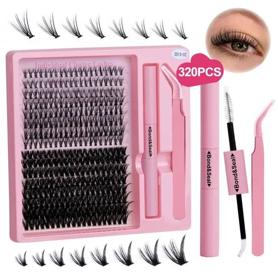 DIY Lashes Clusters Eyelash Extension 9-16mm Color Mixed Curvature D Origin China Specification 32 Sample Available Technics Hand - Image 1