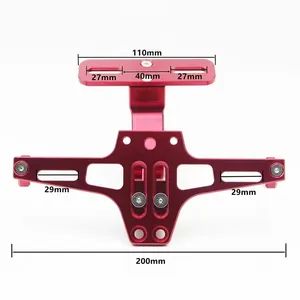 CNC Process Aluminum Motorcycle License Plate Frame Adjustable Aircraft License Plate Frame - Image 3