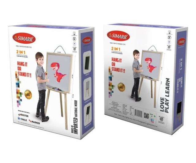 Melamine Writing Surface SIMARR 2 IN 1 STANDING BLACKBOARD, For Home, Board Size: 24x18 Inch - Image 2