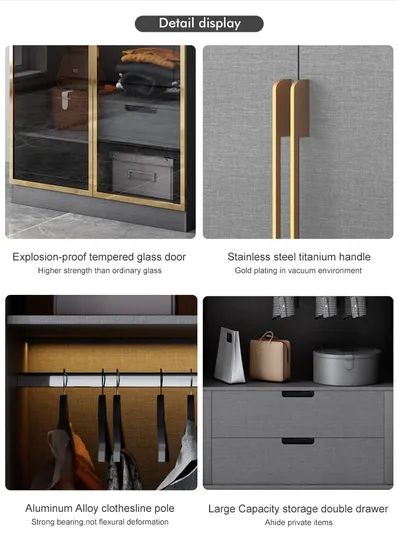 Factory Outlet Customize Wooden Furniture Portable Wardrobe - Image 5