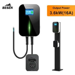 3.6kw Mode3 EV Car Charger Wallbox with Type2 Outlet Socket Weight 6kg Color Black Origin China Trademark BESEN Certification - Image 1