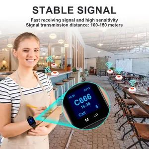Waiter Call System 4 Watch Pager Receivers 40 Table Call Buttons Wireless Restaurant Call System Customer for Cafe SPA Hotel - Image 5