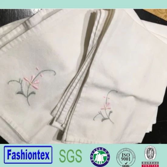 Fancy White Embroidery Table Linen Napkins - Image 1
