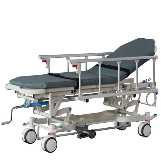 Sfda Approved Manual Hospital Patient Transport Cart Mattress 2cm Condition New Folded Unfolded Caster 8 Inches Model NO. - Image 2