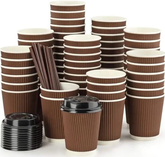 Wholesale Ripple Wall Paper Coffee Cup 8oz with Customized Logo - Image 2