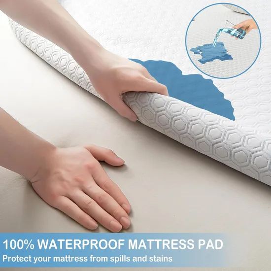 Cooling Waterproof Mattress Protector Breathable Soft Fitted Mattress Protector Covers - Image 3