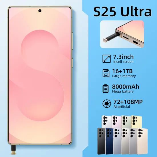 S25 Ultra 5g Smartphone Android 5g Gaming 16tb+1tb Storage 108MP Rear 4K LED Deca Core Global Version French English - Image 2