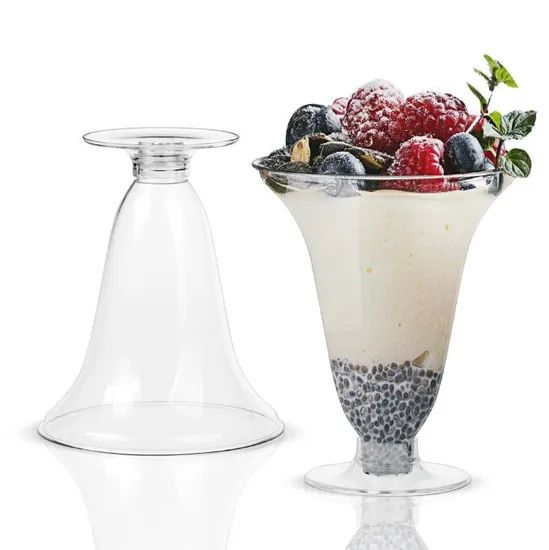 Fancy Shape Disposable Juice Plastic Cups 3oz Cocktail Martini Glass - Image 1
