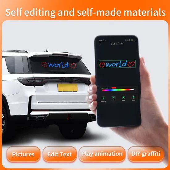 Car LED Display Intelligent Rear Screen Bluetooth Remote Control Car Rear Window Interactive Pixel Expression Light - Image 5