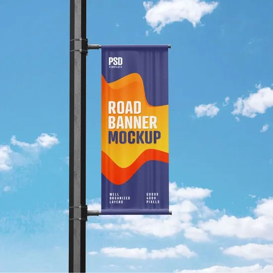 Customized Outdoor Advertising Flags And Banners Large Customized Printed Double-sided Street Light Poles Display Banner Signs - Image 3