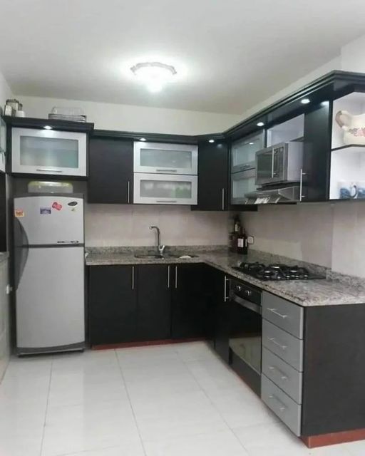 HDHMR Modern L Shape Modular Kitchen Material HDHMR Construction Modern Door Finishing Glossy Kitchen Design L-Shape Durability - Image 4
