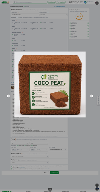 Low EC Coco Peat Bricks 5kg Weight (kg) 5 Width Up to 80 cm Length Up to 80 cm Material 100% Natural Coconut Coir - Image 4