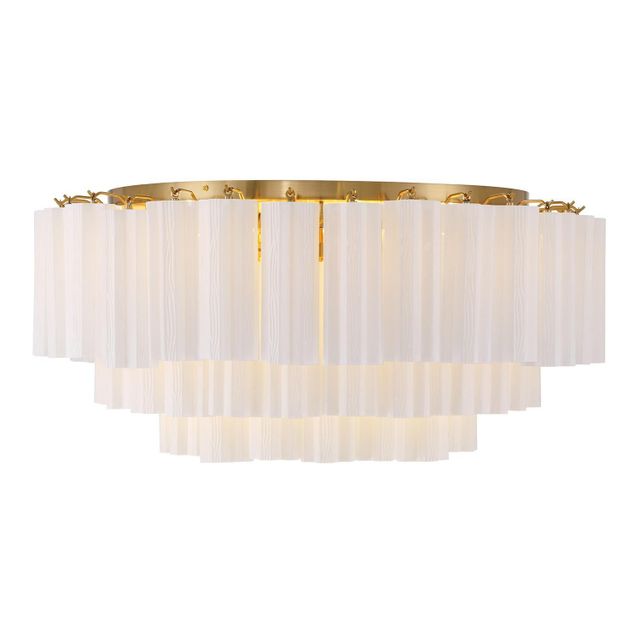 Crystorama Lighting Group White Addis 16 Light 32"W Flush - Brass - Image 2