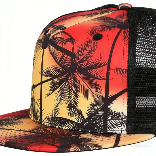 Custom High-Quality 6 Panel Mesh Snapback Trucker Hat for Men - Image 3