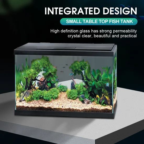 Mini Plastic Rectangular Fish Tank Desktop Landscape Ecological Aquarium Ornamental Small Fishbowl Desktop Self-Circulation - Image 5