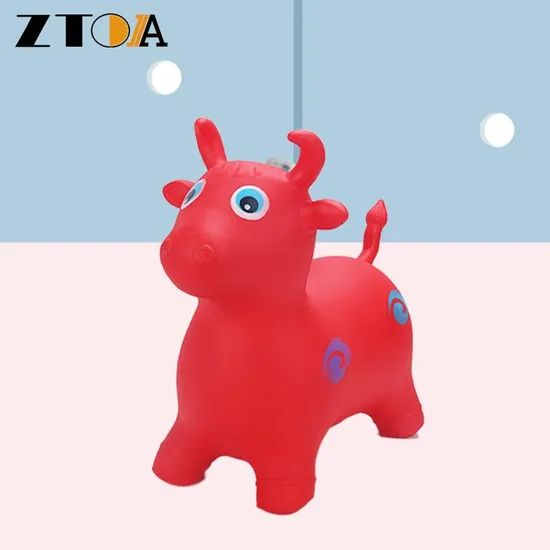 PVC Inflatable Animal Jump Toy Simple Painting Musical Cow Customized Animal - Image 5