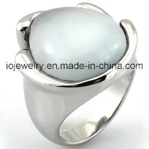 Gemstone Jewelry Big Cat Eye Stainless Steel Metal Rings Customized - Image 5