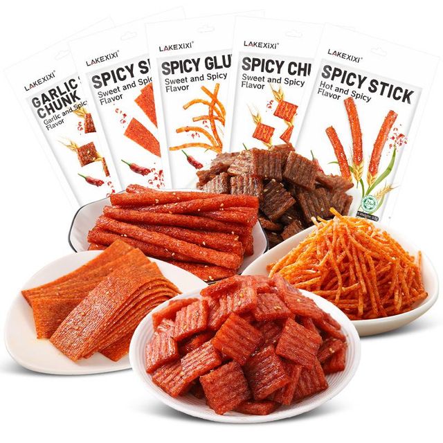 LAKEXIXI Grain Snacks Latiao 92g Halal Natural Chinese Snacks Spicy Strip - Image 1