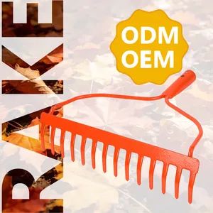 Custom 14-Tooth Carbon Steel Garden Tool Rake Landscape Leveling Rake - Image 1