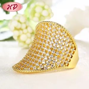 Fashion 18K Gold Color Unique Rings Jewellery Women CZ Rings Color Gold Shape Round Gender Female MOQ 12 Pieces Style - Image 5