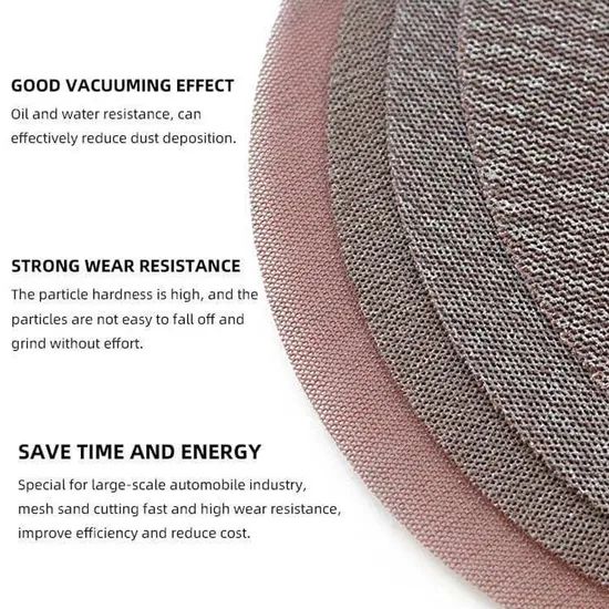 Round Sandpaper Discs for Drywall Abrasive Sanding Mesh Disc Shape Round Model Number 225mm Model NO. MSD-P240 HS Code 6805200000 - Image 3