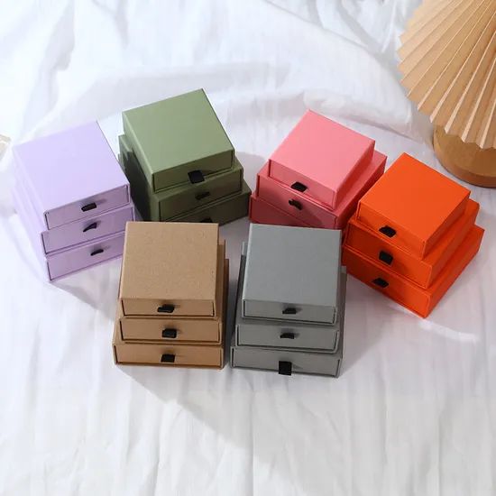 Jewelry Storage Box Custom Logo Square Pattern in Carton Packing - Image 2