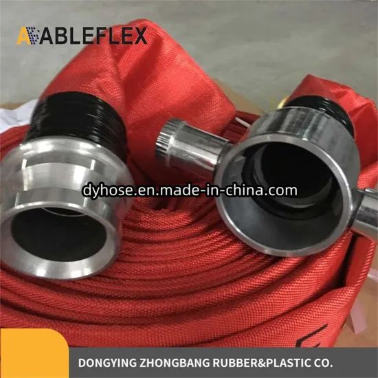 High Pressure Double Jacket Red Fire Hose with Couplings Origin China Thickness 1-3mm Model NO. 1\"-6\" Lining With - Image 2