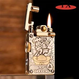 Metal Rocking Arm Vintage Leather Kerosene Lighter - Image 6