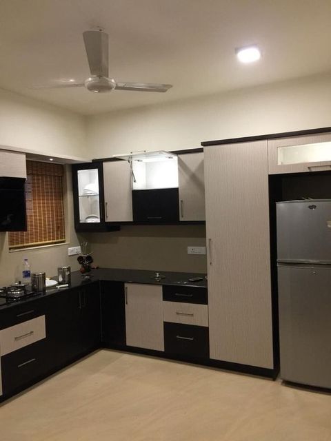 Modern L Shape PVC Laminated Modular Kitchen Material PVC Thickness 8 ...