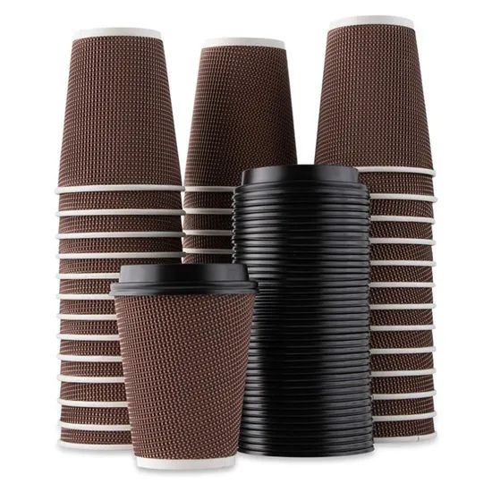 Wholesale Ripple Wall Paper Coffee Cup 8oz with Customized Logo - Image 4