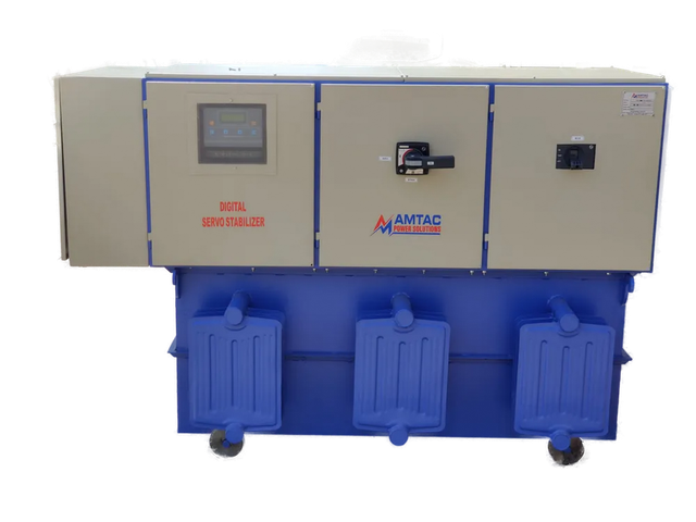 Three Phase Servo Voltage Stabilizer Brand AMTAC Phase Three Phase Mounting Type Floor Cooling Type Oil cooled Waveform Distortion - Image 3