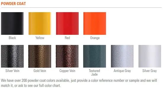 Post Colors & Finish Options - Powder Coat - Image 1